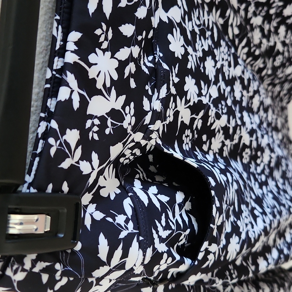 Floral Black and White Women's Swim Skirt - Picture 2 of 5
